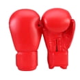 thumbnail image 1 of Guantes de boxeo para adultos PU Cuero transpirable para kickboxing Muay Thai Taekwondo Rojo, 1 of 8