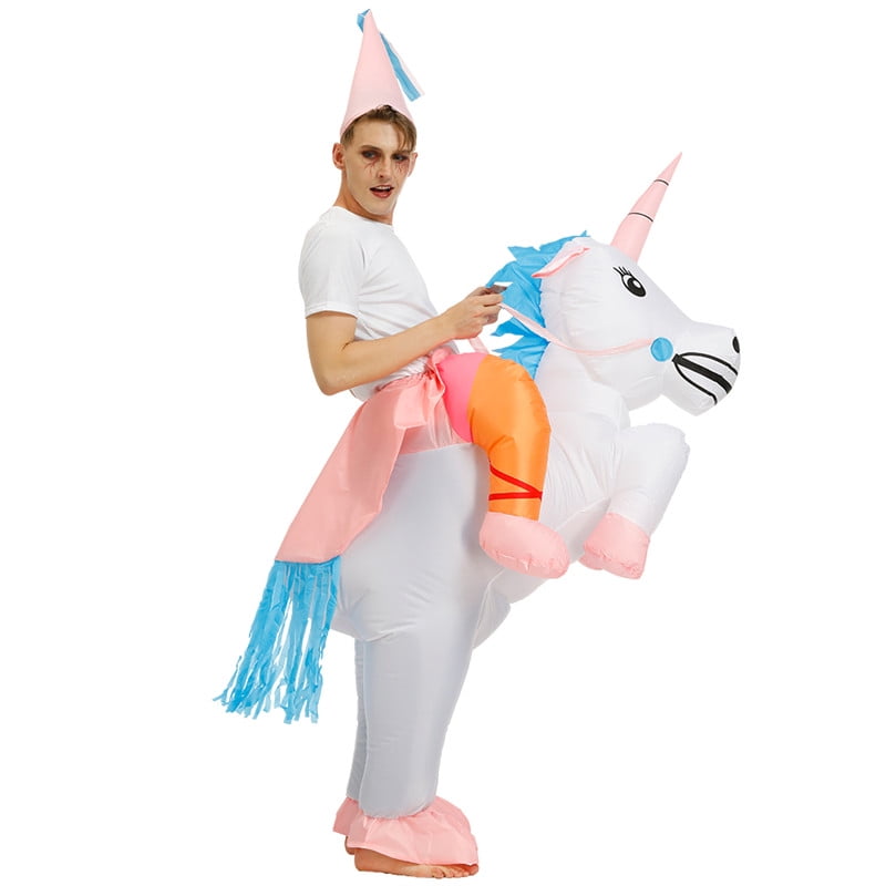 KOOY Inflatable Unicorn Costume Fancy Costume Halloween Party Cosplay Fantasy Blow up Costumes Adult 