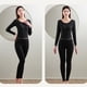 thumbnail image 5 of Ropa interior térmica para mujer Calzoncillos largos para mujer con forro polar, capa base para mujer, parte superior e inferior para clima frío, 5 of 5