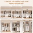 thumbnail image 6 of 23.6"-143.3" W Modular Closet System, 2-12FT Walk-In Closet Organizer with 4 Expandable Rods and Drawers, 6 of 10