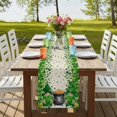 thumbnail image 4 of Table Runners 72 Inches Long Dress Scarves, St. Patrick's Day Farmhouse Kitchen Table Runner, Coffee Tablerunners, Spring Lucky Shamrocks Gnomes Vintage 18x72 Inch, 4 of 9