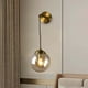 thumbnail image 2 of Lámpara de pared de bola de cristal moderna de mediados de siglo, apliques de pared de globo, iluminación del hogar, pared B vidrio ámbar, 2 of 7