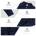 thumbnail image 6 of IYTR Long Sleeve Shirt for Men V Neck Button Up Collarless Solid Color Breathable Pullover with Chest Pocket (Navy,M), 6 of 6