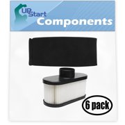 6-Pack Replacement for Kawasaki FR651V AS04 4 Stroke Engine Air Filter & Pre-Filter - Compatible with Kawasaki 11013-7046 Pre-Filter & 11013-0752 Filter