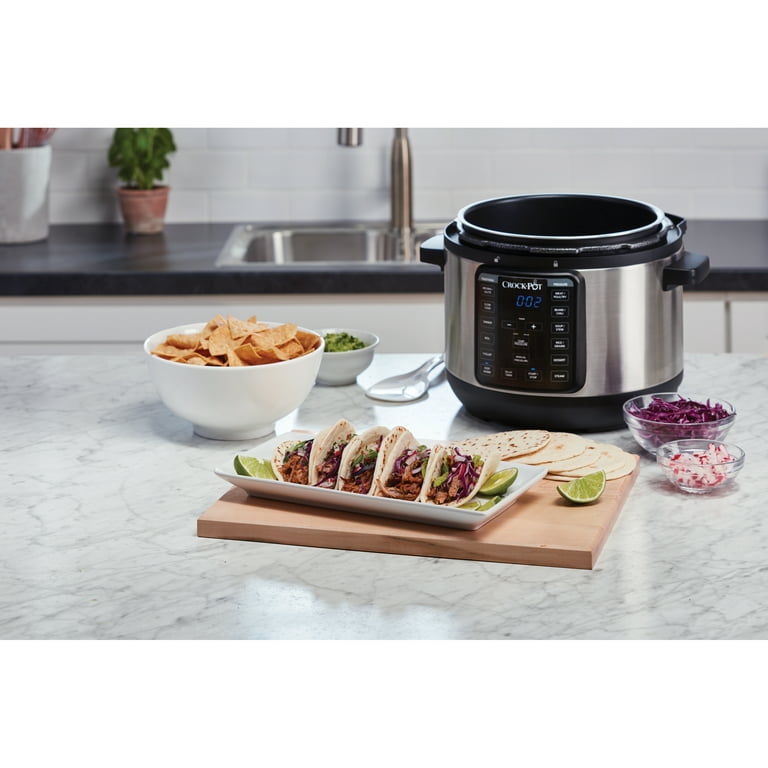 Crock-Pot 4 Quart 8-in-1 Multi-Use Express Crock Programmable Slow Cooker,  Pressure Cooker, Sauté, and Steamer in Silver 