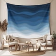 thumbnail image 2 of Navy Blue Ombre Large Tapestry for Bedroom Wall Hanging Tapestry, Modern Moire Wave Gradient Ceiling Backdrop Tapestries Poster Blanket Wall Decor for Teens Room Living Room Dorm 100" x 59", 2 of 8