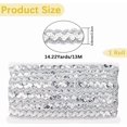 thumbnail image 2 of 14.22 Yards Silver Sequin Trim Flat Sequins Beaded Strip Rick Rack Wave Woven Trimming Metallic Glitter Braid RIC Rac Ribbon for Sewing Making Craft Choker Wedding Home Decor Supply, 2 of 9