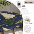 thumbnail image 3 of Christmas Tree Round Tablecloth for 36-44 Inch Tables, Fitted Table Cover with Elastic Edge, Navy Blue Green Xmas Tree Winter Waterproof Outdoor Table Cloth Protector for Patio Garden Dinner Picnic, 3 of 9