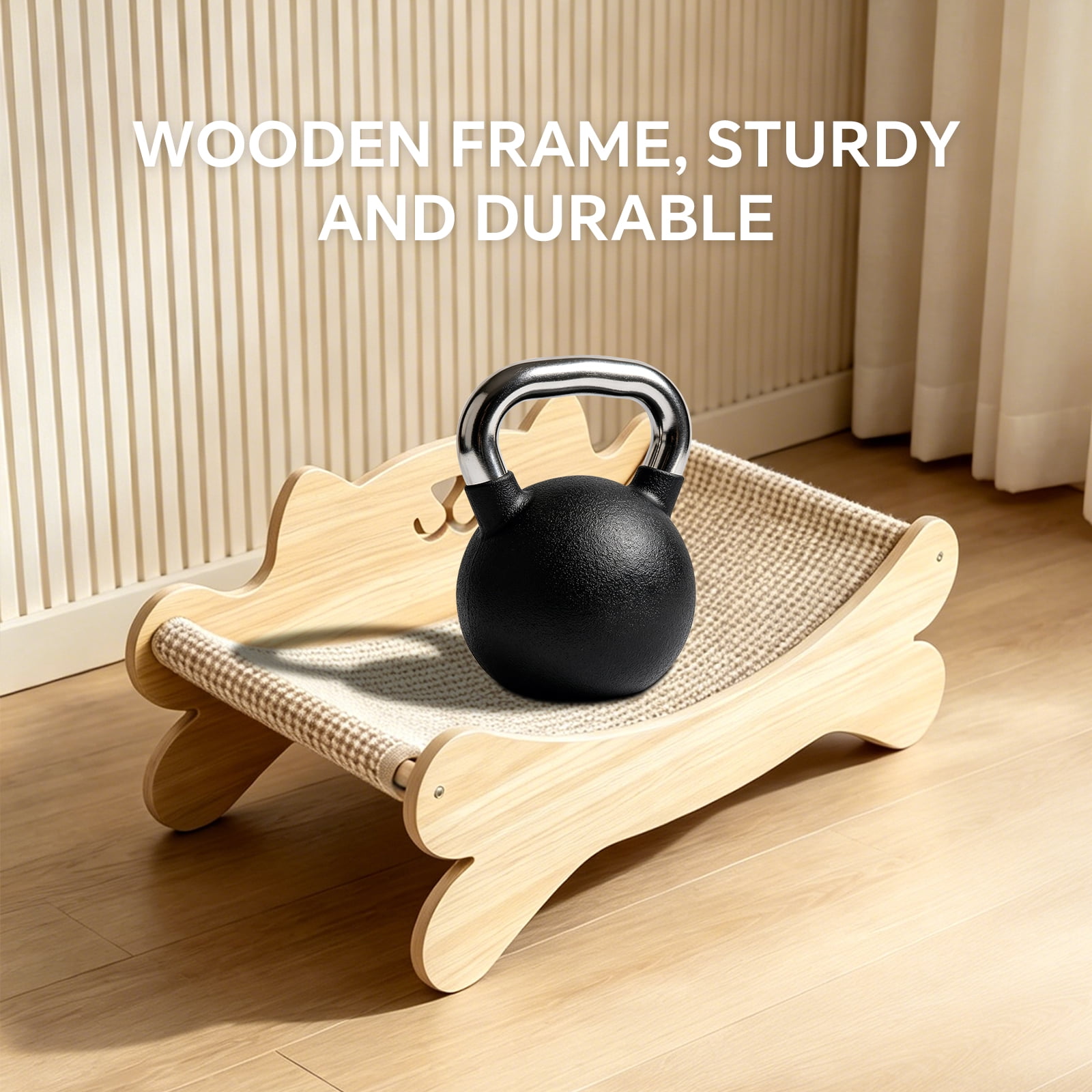 Cat Scratcher Bed, Natural Sisal Kitten Cats Lounger & Scratch Pad for Indoor Protects Furniture
