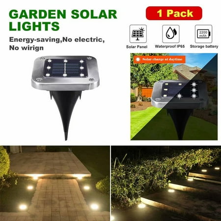 1Pcs 8LED Garden Solar Lights For Outdoor Pathway Bright Light for Walkway Patio Path Lawn Garden Yard Decoration Waterproof Seal Large Landscape Outside Post Lighting Lamps,warm