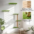 thumbnail image 4 of Juego de estantes de pared Fukumaru para gatos, 4 en 1, con rascador, color verde, 4 of 7
