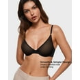 thumbnail image 3 of Women's Cosnufy Sheer Balconette Bra Demi Unlined Plunge Mesh See Through Sexy Bras Underwire, 3 of 6