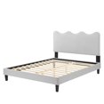 thumbnail image 4 of Platform Bed Frame, Light Grey Gray, Velvet, Bedroom, Modern Contemporary Boutique HB35301, 4 of 12