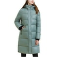 thumbnail image 3 of Jinhomg Womens Hooded Quilted Puffer Jacket Winter Warm Mid-Length Padded Coat Heavyweight Comfy Long Sleeve Double Closure Outerwear Fall Saving Sky Blue S, 3 of 4