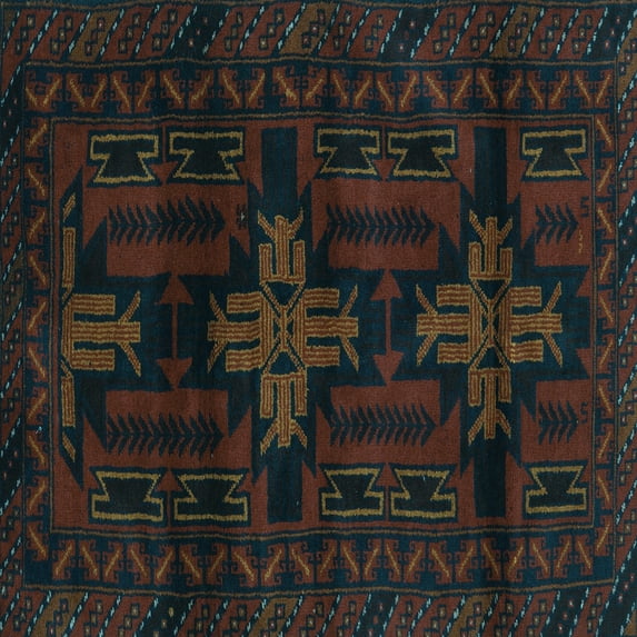 Ahgly Company Indoor Square Persian Light Blue Traditional Area Rugs, 6' Square