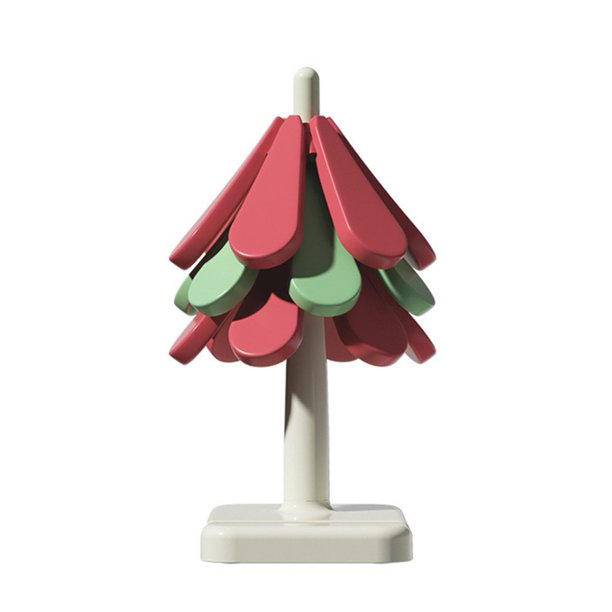 Posavasos de árbol de Navidad con 3 almohadillas resistentes al calor aislamiento de mesa de silicona