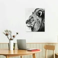thumbnail image 3 of JRXY  Lion Art Wall Decor Picture: Wildlife Portrait Graphic Artwork Print Painting on Wrapped Canvas  pattern2, 3 of 5
