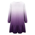 thumbnail image 6 of Annhoo Sweatshirt Dresses Women Fall Fashion Gradient Colour Crewneck Mini Dress Long Sleeve Pleated Dress, 6 of 6