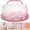 thumbnail image 3 of Soporte tartas soporte portátil para tartas de 10 pulgadas, o 9 magdalenas estándar caja viene con asa, contenedor para tartas porta tartas redondos de plástico, 3 of 7