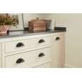 thumbnail image 3 of Amerock Ravino 3 inch (76mm) Center-to-Center Matte Black Cabinet Cup Pull, 25 Pack, 3 of 7