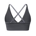 thumbnail image 3 of VISALY Women's Convertible Cross Back Sports Bra Deep V-Neck Longline Seamless Padded Yoga Bra Adjustable Straps Workout Running Fitness Athletic Bralette Workout Crop T-Shirts Bras Vest Dark Gray M, 3 of 9