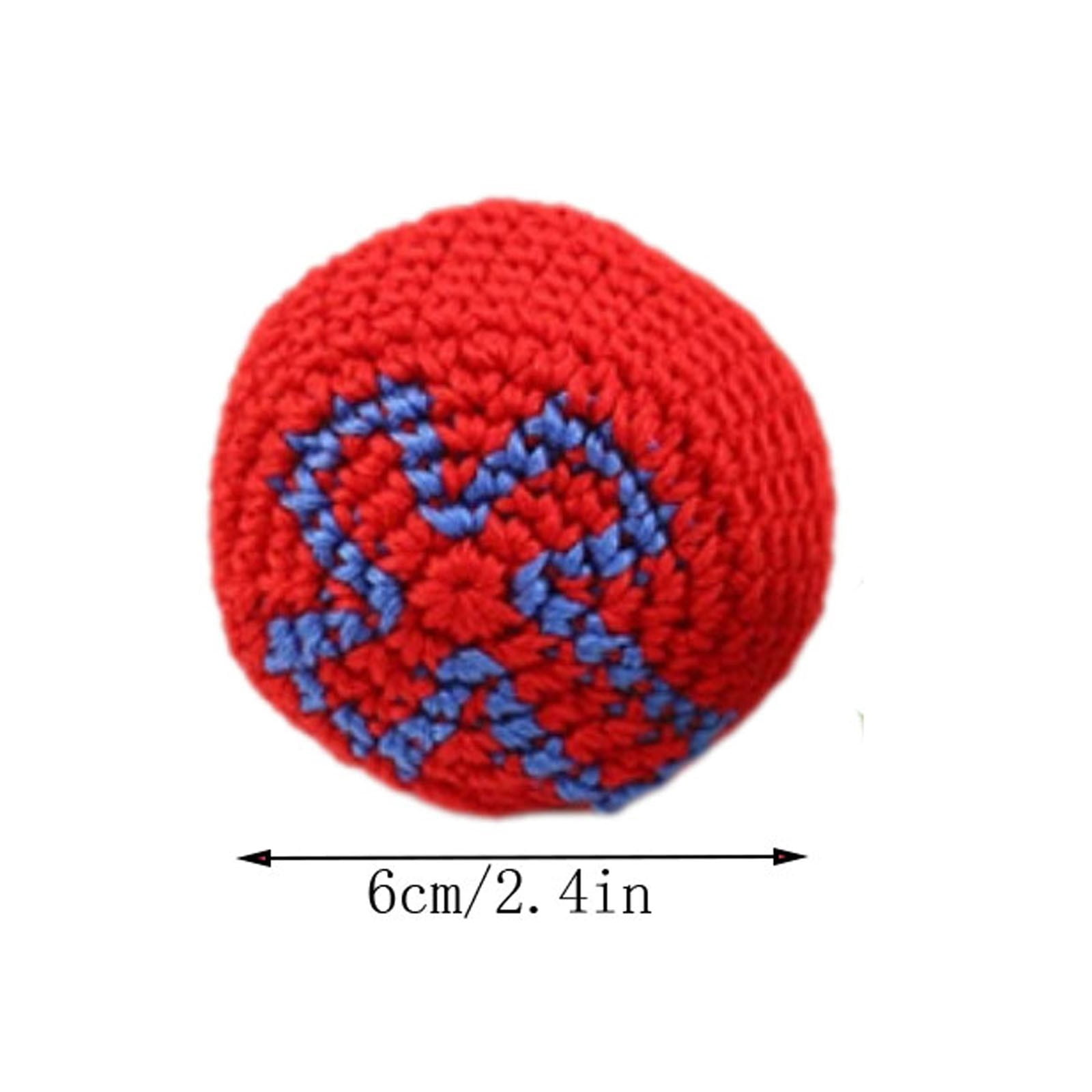 STROLA Set of 6 Handmade Crochet Juggling Balls, Soft Footbags for Adults Beginners, Learning Skills Toys for Coordination, Outdoor Throwing Game