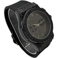 thumbnail image 4 of Charles Raymond Hip Hop Bang Bang All Over You Men's Watch with Black Iced Cuban Bracelet - Bling-ed Out Case and Dial with Easy Lock Smooth Black Rubber Band - ST10311BKC Cuban Set…, 4 of 6