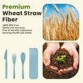 thumbnail image 3 of Travel Utensils with Case, Wheat Straw Camping Utensil Set, 4 Sets Wheat Straw Portable Plastic Fork Spoons Knife Camping Cutlery, Reusable Lunch Utensils Set for Work, 3 of 6