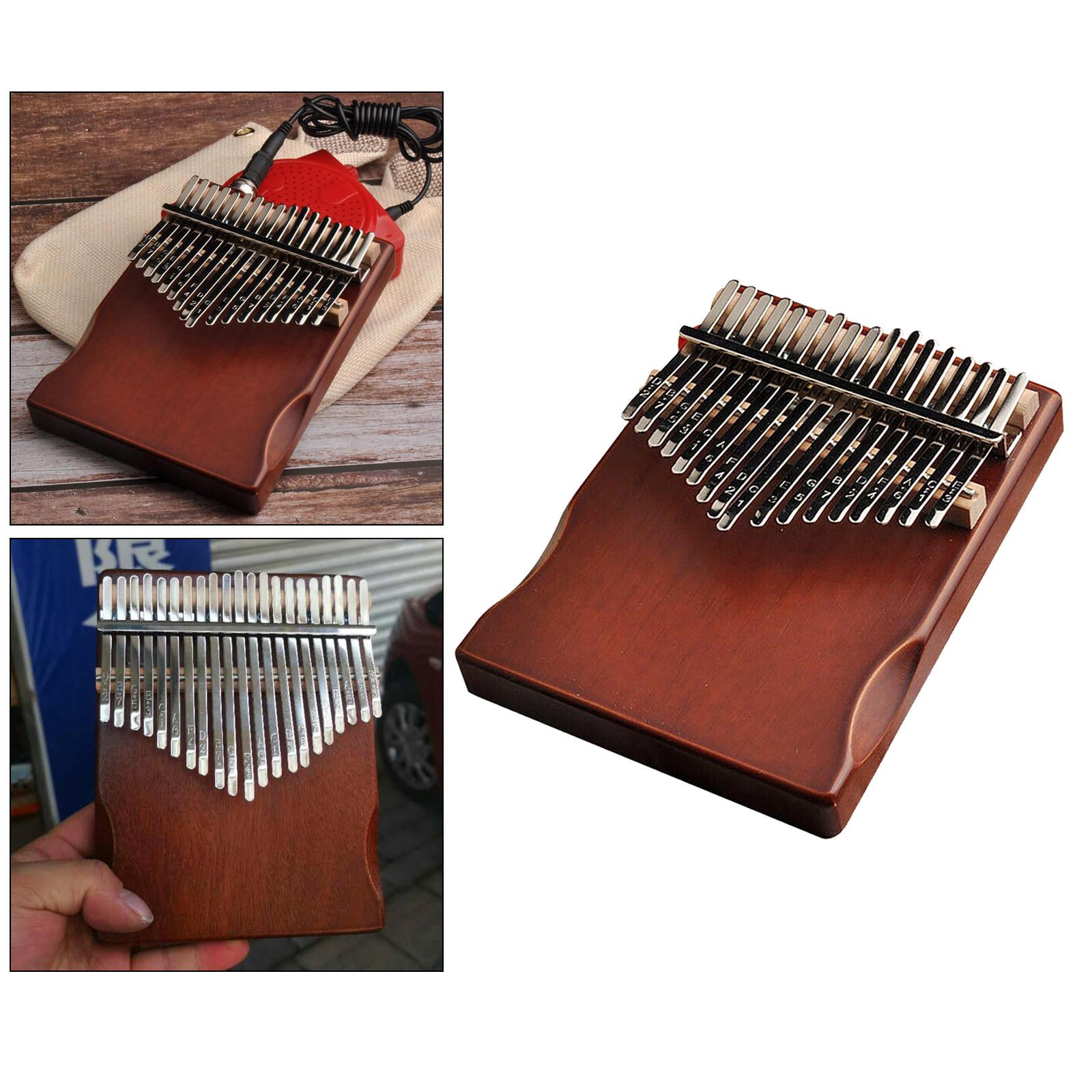 LeeQinersw 17 Keys Solid Thumb Piano with Accessories Including Songbook Tuning - Coffee