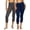 Navy Charcoal, variant on Felina | Sueded Athletic Capri Legging 2-Pack (Midnight Navy, X-Large)