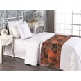 thumbnail image 2 of Floral Design Bed Runner, Linear Style Illustrated Grunge Rose Pattern with Leaves Print, Decorative Accent Bedding Scarf for Hotels Homes & Guest Rooms, Twin, Vermilion and Pale Orange, by Ambesonne, 2 of 3