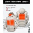 thumbnail image 3 of Venustas Heated Jacket with Battery Pack (Unisex), Heated Coat for Women and Men with Detachable Hood (Beige,3XL), 3 of 7