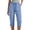 Blue women plus size capri pants a1, variant on Women Cotton Linen Plus Size Capri Pants with Pockets Elastic Waist Casual Loose High Rise Cropped Trousers Summer Travel Lounge Beach Work, Black M