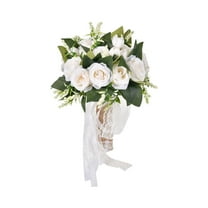 Kabuer Wedding Bouquets, Exquisite Artificial Flowers for Brides and Bridesmaids, 10 inch