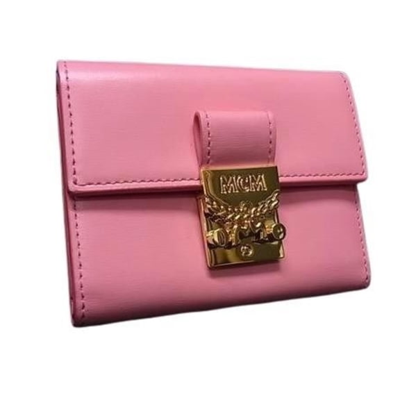 Pre-Owned MCM Patricia Tri-fold Wallet MYSBAPA01QV001 Pink Leather Women's