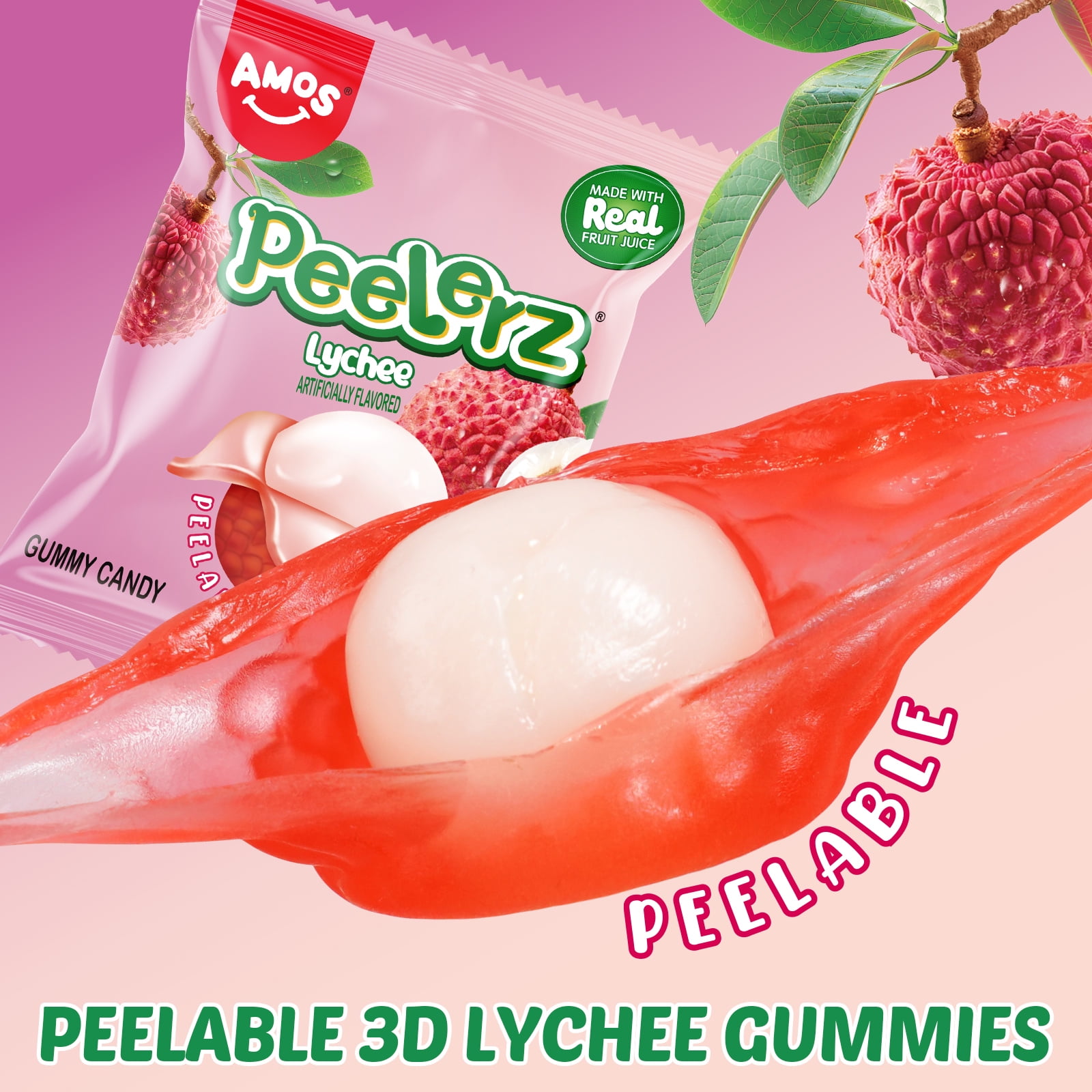 Peelerz Gummy Candy Lychee Peelable Gummies Fat-Free Chewy Candy8