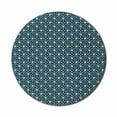 thumbnail image 1 of Boho Mouse Pad for Computers, Abstract Striped Flowers Leaves and Dots, Round Non-Slip Thick Rubber Modern Gaming Mousepad, 8" Round, Night Blue Multicolor, by Ambesonne, 1 of 2