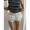thumbnail image 4 of Rdhnmea Women Lolita Bloomers Shorts Cute Ruffle Lace Trim Pumpkin Pants Boy Shorts Layered Bottoms Y2k Fairy Sweet Pettipants, 4 of 8