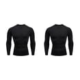 thumbnail image 3 of Minnieouse Ropa interior térmica para hombre, medias elásticas para correr, capas base cálidas, ropa deportiva de compresión para motocicleta, Negro, XL 2piezas, 3 of 6