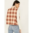 thumbnail image 4 of Cleo + Wolf Women's Alice Reversible Sherpa And Plaid Vest Rust Copper Small  US, 4 of 4
