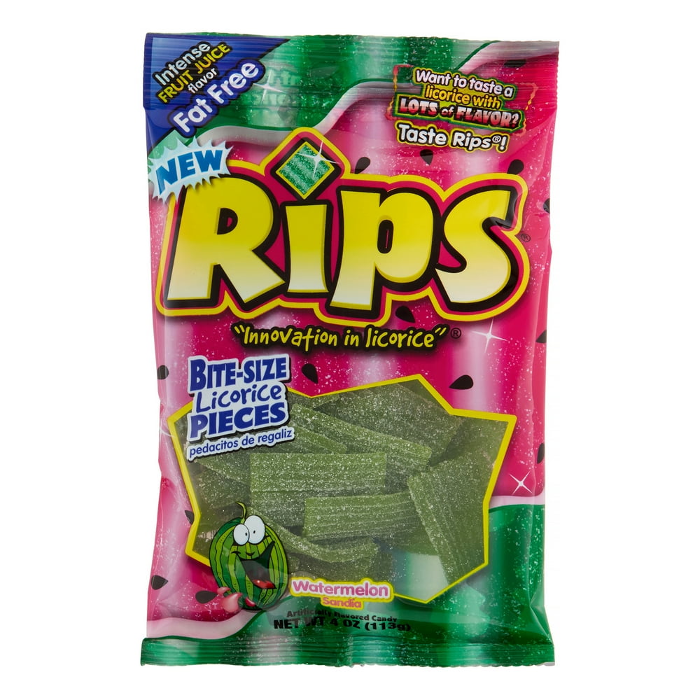 Rips BiteSize Watermelon Pieces, 4 Oz (Case of 12)
