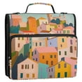 thumbnail image 5 of FORMRS Zipper Binder with Shoulder Strap 1.5-inch Ring 500 Sheet Capacity File Bag, Orange Cityscape Painting, 5 of 5