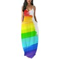 thumbnail image 1 of Diconna Female Rainbow Striped V-Neck Sleeveless Spaghetti Strap One-Piece, 1 of 9