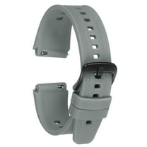 Uxcell Silicone Watch Band 18mm Quick Release Flexible Soft Rubber Replacement Watch Strap with Stainless Steel Black Clasp for Men Women, Deep Gray