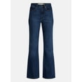 thumbnail image 6 of Scenario Women's High Rise Creased Flare Denim Jeans, Size 0-20, 6 of 6