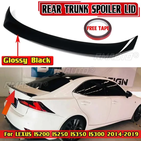 Black/Carbon Fiber Look Car Rear Trunk Lip For LEXUS IS200 IS250 IS350 IS300 2014-2019 AR Style Rear Boot Spoiler Wing Body Kit