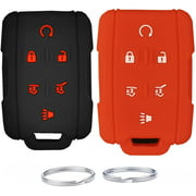 UOKEY Silicone Keyless Remote Key Fob Cover Case fit for 2017 2016 2015 2014 GMC Yukon Chevrolet Tahoe Suburban. Part