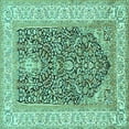 thumbnail image 1 of Ahgly Company Machine Washable Indoor Square Animal Turquoise Blue Traditional Area Rugs, 5' Square, 1 of 4