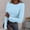 Light Blue, variant on Women’s Long Sleeve Ribbed T Shirt Solid Color Crew Neck Slim Fit Basic Top for Everyday Wear