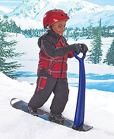 Color : Blue Fold-up Snowboard with Grip High Handlebar Snow Scooter for Use On Snow Grass Sand Downhill Sliding Ski Skooter for Kids and Adults